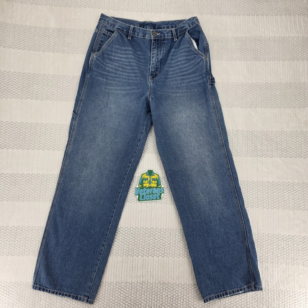 Unionbay Carpenter Jeans Mens 32x29 Baggy Straight Leg Vtg Y2K 90s Skater Blue